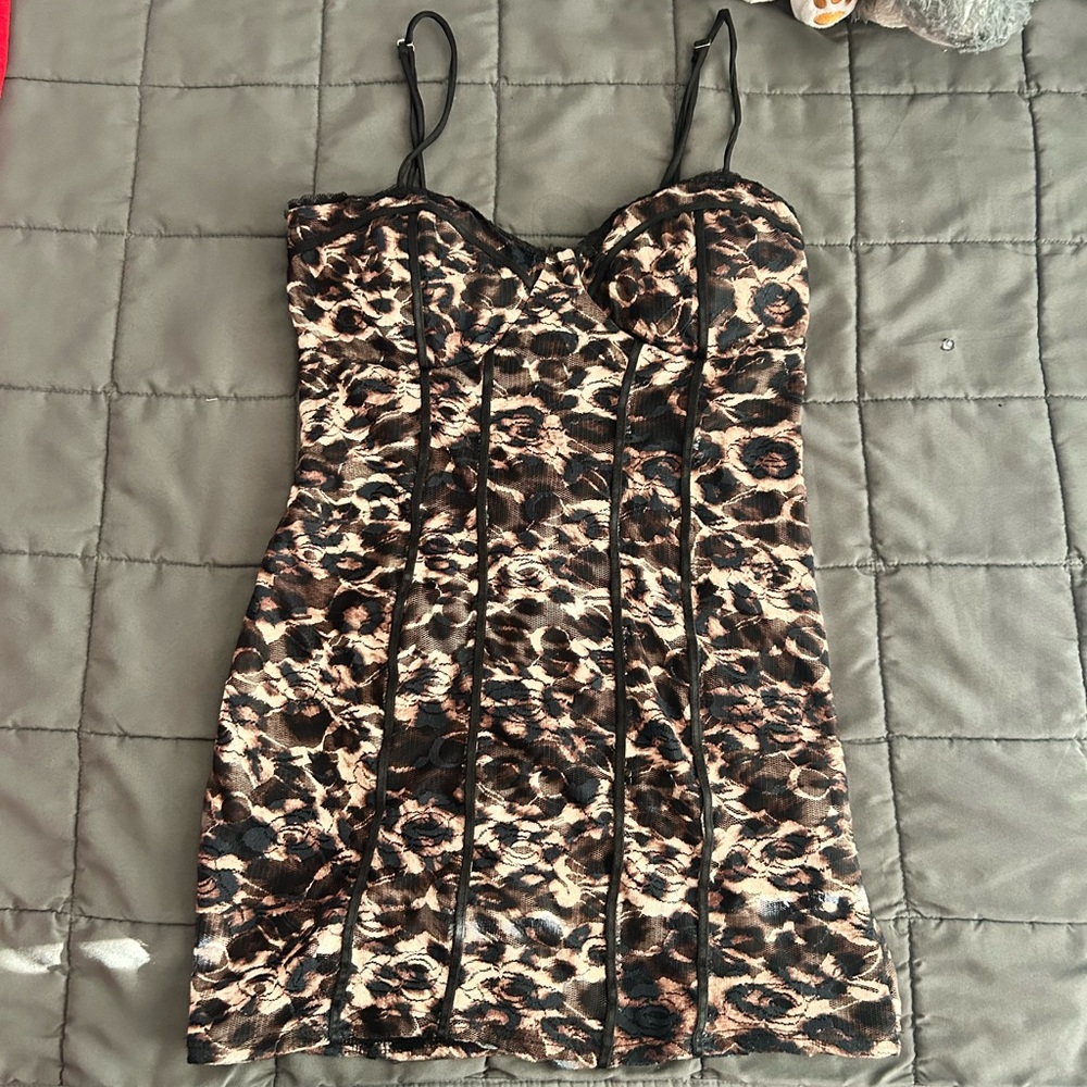 Fashion Nova Leopard Print Mini Dress